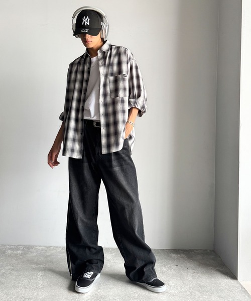Classical Origin(クラシカルオリジン)の「【Classical Origin】ゆとりを着る。ネーム付き胸ポケットビッグシャツ(長袖)/Brand name & chest pocket long sleeved big shirt(シャツ/ブラウス・メンズ・チャコール/ブラック系1/オフホワイト/グレー系/ブルー/ブラック系2・X-LARGE/MEDIUM/LARGE)」の12枚目の写真