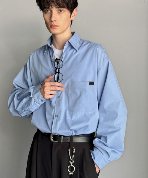 Classical Origin(クラシカルオリジン)の「【Classical Origin】ゆとりを着る。ネーム付き胸ポケットビッグシャツ(長袖)/Brand name & chest pocket long sleeved big shirt(シャツ/ブラウス・メンズ・チャコール/ブラック系1/オフホワイト/グレー系/ブルー/ブラック系2・X-LARGE/MEDIUM/LARGE)」の22枚目の写真