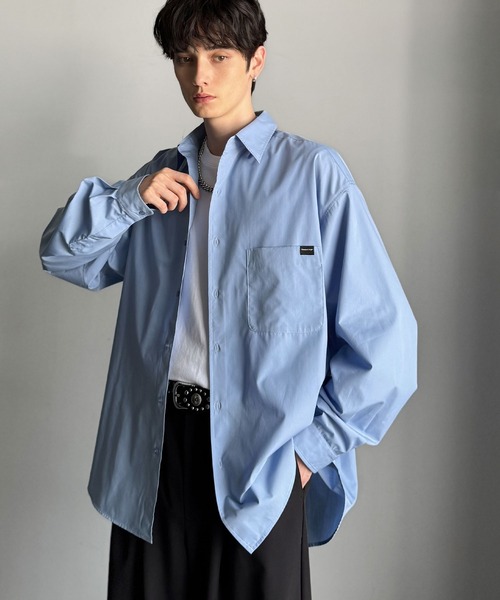 Classical Origin(クラシカルオリジン)の「【Classical Origin】ゆとりを着る。ネーム付き胸ポケットビッグシャツ(長袖)/Brand name & chest pocket long sleeved big shirt(シャツ/ブラウス・メンズ・チャコール/ブラック系1/オフホワイト/グレー系/ブルー/ブラック系2・X-LARGE/MEDIUM/LARGE)」の21枚目の写真