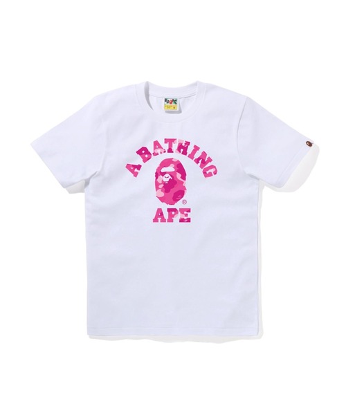 A BATHING APE(アベイシングエイプ)の「COLOR CAMO COLLEGE TEE(Tシャツ/カットソー・レディース・ホワイト×ピンク/ブラック×ピンク/ブラック×ブルー/ホワイト×ネイビー・X-SMALL/SMALL/MEDIUM)」の3枚目の写真
