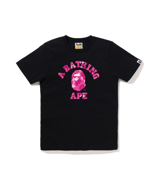 A BATHING APE(アベイシングエイプ)の「COLOR CAMO COLLEGE TEE(Tシャツ/カットソー・レディース・ホワイト×ピンク/ブラック×ピンク/ブラック×ブルー/ホワイト×ネイビー・X-SMALL/SMALL/MEDIUM)」の4枚目の写真