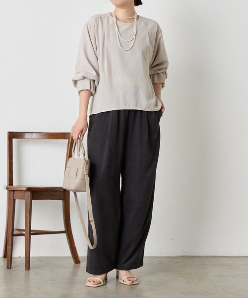 Jena espace merveilleux(ジェナ エスパスメルヴェイユ)の「ピーチスキンカーブパンツ(その他パンツ・レディース・ベージュ/グレー/ブラック・FREE)」の4枚目の写真