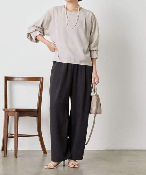 Jena espace merveilleux(ジェナ エスパスメルヴェイユ)の「ピーチスキンカーブパンツ(その他パンツ・レディース・ベージュ/グレー/ブラック・FREE)」の5枚目の写真