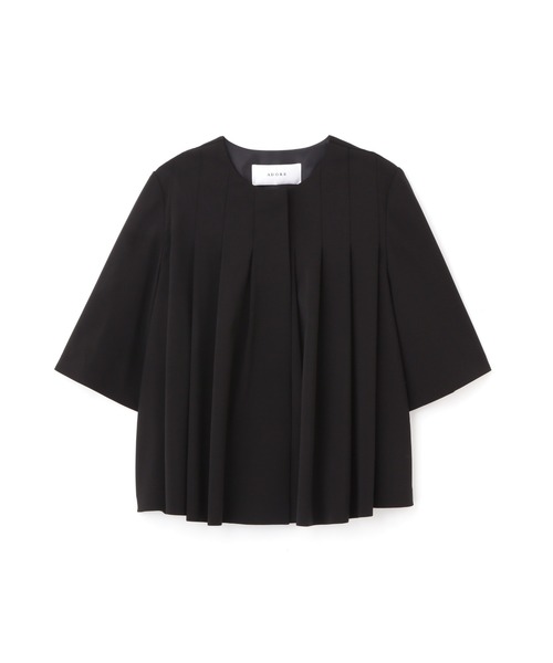 ADORE(アドーア)の「ドライタッチジョーゼットジャケット(ノーカラージャケット・レディース・カーキ/ブラック・38)」の15枚目の写真