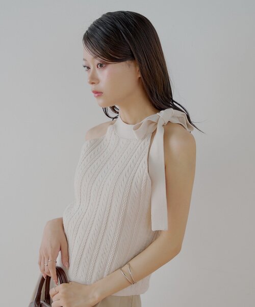 Chico(チコ)の「柄編みアメスリニットタンク(ニット/セーター・レディース・ピンク/ホワイト系その他2/グレー/アイボリー・FREE)」の17枚目の写真