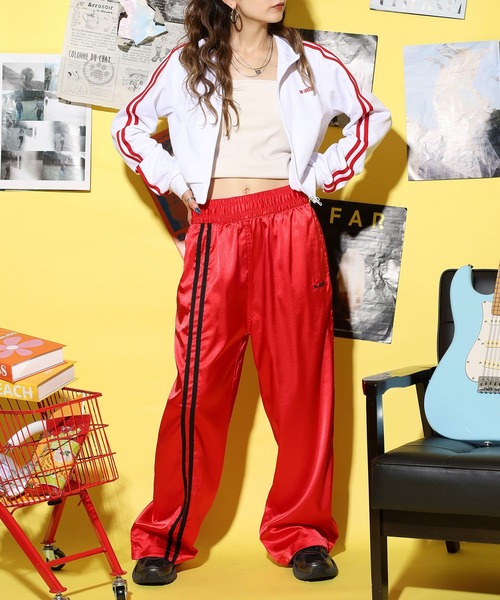 NERDY(ノルディ)の「グロッシートラックパンツ(スウェットパンツ・レディース・レッド/シルバー/ブラック・M/SS/L/S)」の15枚目の写真