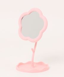 CERCA（チェルカ）の「Ein/【角度調整可能】小物トレイ付き 花型 フレキシブル メイク ミラー（手鏡/メイクミラー）」