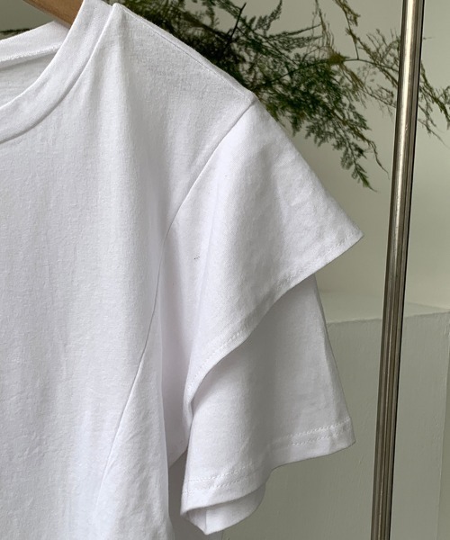 ReRe(リリ)の「フレンチスリーブフリルカットソー(Tシャツ/カットソー・レディース・ブラック/ホワイト・FREE)」の11枚目の写真