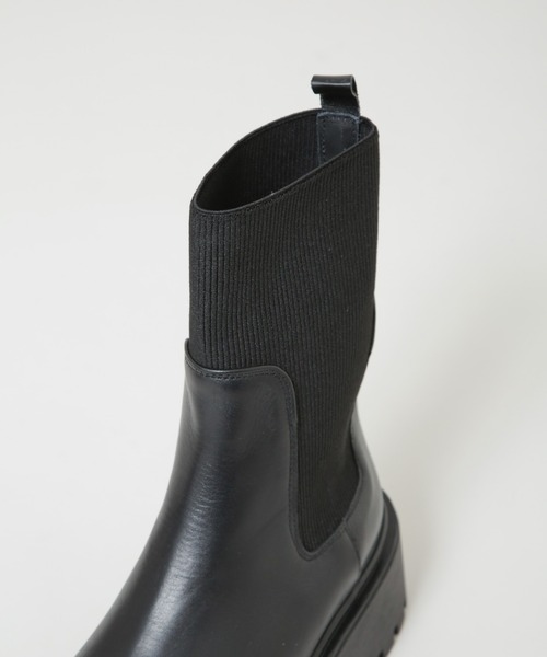 CORSO ROMA，9（コルソローマ）の「CORSO ROMA9/サイドゴアリブニットブーツ（ブーツ・レディース・ブラック・36/37/38）」の7枚目の写真