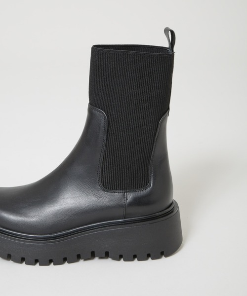 CORSO ROMA，9（コルソローマ）の「CORSO ROMA9/サイドゴアリブニットブーツ（ブーツ・レディース・ブラック・36/37/38）」の3枚目の写真