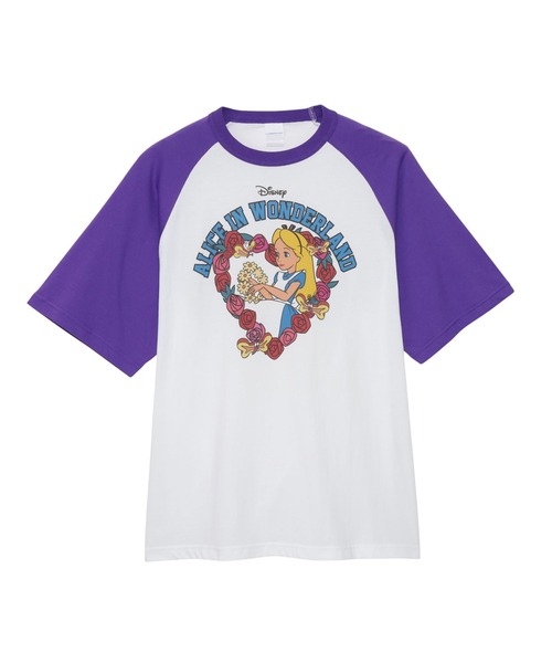 NOSTALGICA(ノスタルジカ)の「【 Disney NOSTALGICA 】 ノスタルジカ ラグランTシャツA 25S7(Tシャツ/カットソー・レディース・ホワイト×グリーン/ホワイト×パープル/ホワイト系その他・LARGE)」の2枚目の写真