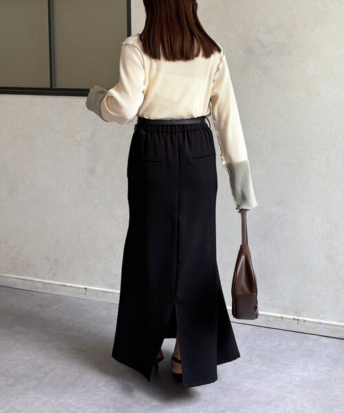 Thevon(ゼボン)の「袖先配色プリーツメロープルオーバー(Tシャツ/カットソー・レディース・ベージュ/ブラック/ホワイト系その他/ベージュ系その他/ブラック系その他/アイボリー・FREE)」の13枚目の写真