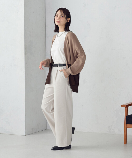 COMME CA ISM（コムサイズム）の「バイカラー ポンチョカーディガン（カーディガン/ボレロ・レディース・ブラック/ブラウン/アイボリー・FREE）」の12枚目の写真