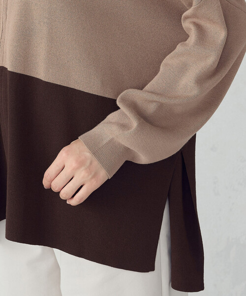 COMME CA ISM（コムサイズム）の「バイカラー ポンチョカーディガン（カーディガン/ボレロ・レディース・ブラック/ブラウン/アイボリー・FREE）」の18枚目の写真