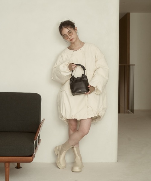 nunela（ヌネラ）の「デザインハンドバッグ【No.7】（ハンドバッグ・レディース・キャメル/ブラック/ナチュラル/イエロー/ブラウン・FREE）」の6枚目の写真