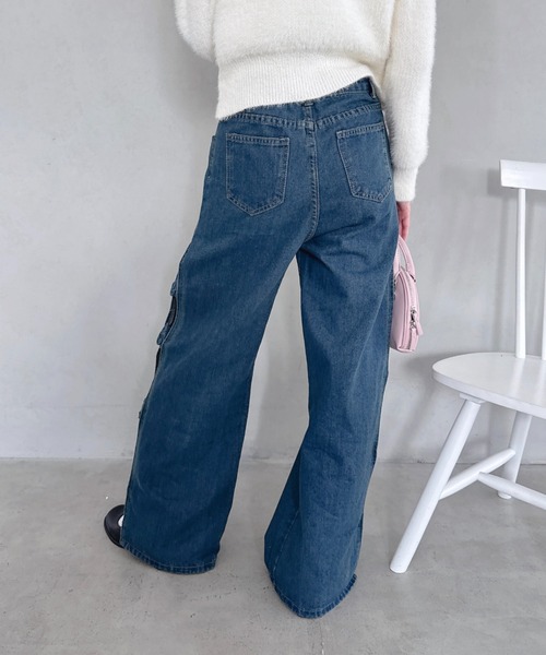 Loueme（ルエム）の「ローズモチーフデニムパンツ（デニムパンツ・レディース・ブルー・M）」の8枚目の写真