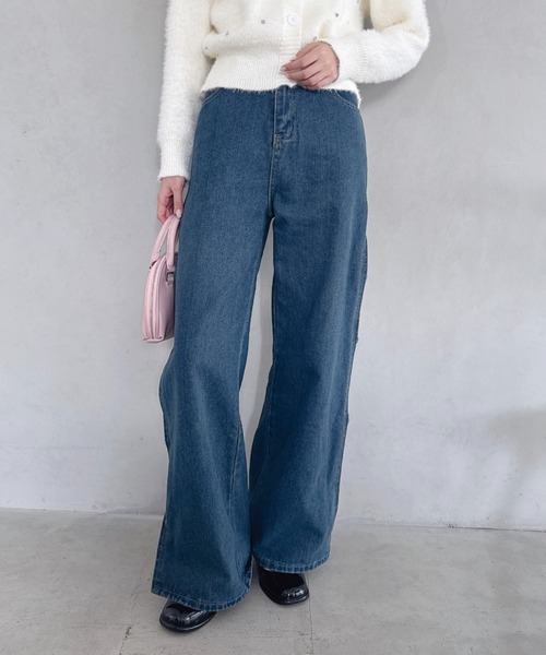 Loueme（ルエム）の「ローズモチーフデニムパンツ（デニムパンツ・レディース・ブルー・M）」の7枚目の写真