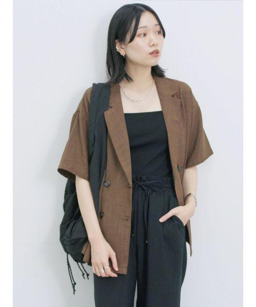 Samansa Mos2 blue（サマンサモスモスブルー）の「◎ダブルボタンシャツジャケット（シャツ/ブラウス・レディース・ブラック/キナリ/ブラウン・F）」の3枚目の写真