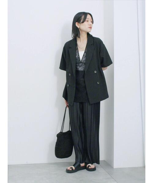 Samansa Mos2 blue（サマンサモスモスブルー）の「◎ダブルボタンシャツジャケット（シャツ/ブラウス・レディース・ブラック/キナリ/ブラウン・F）」の11枚目の写真