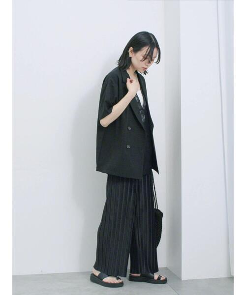 Samansa Mos2 blue（サマンサモスモスブルー）の「◎ダブルボタンシャツジャケット（シャツ/ブラウス・レディース・ブラック/キナリ/ブラウン・F）」の12枚目の写真