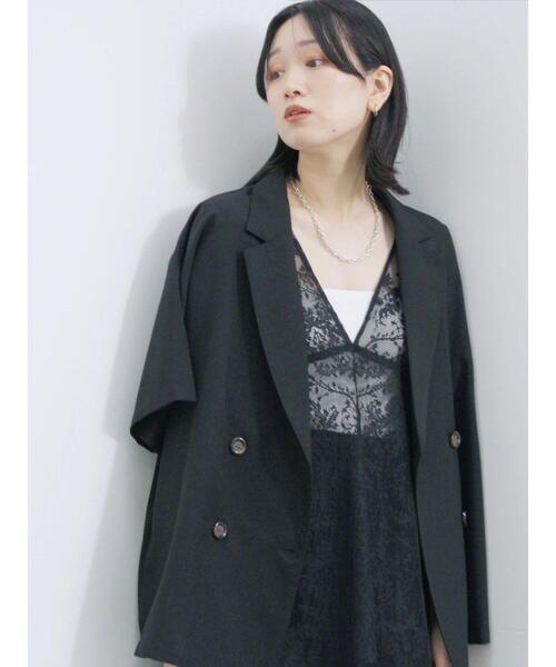 Samansa Mos2 blue（サマンサモスモスブルー）の「◎ダブルボタンシャツジャケット（シャツ/ブラウス・レディース・ブラック/キナリ/ブラウン・F）」の16枚目の写真