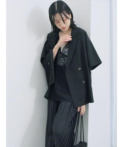 Samansa Mos2 blue（サマンサモスモスブルー）の「◎ダブルボタンシャツジャケット（シャツ/ブラウス・レディース・ブラック/キナリ/ブラウン・F）」の17枚目の写真