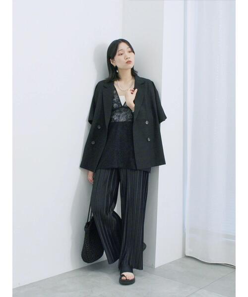 Samansa Mos2 blue（サマンサモスモスブルー）の「◎ダブルボタンシャツジャケット（シャツ/ブラウス・レディース・ブラック/キナリ/ブラウン・F）」の18枚目の写真