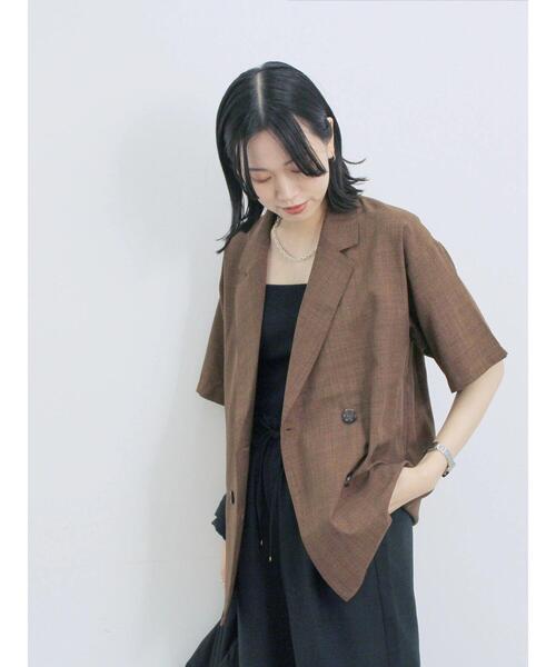 Samansa Mos2 blue（サマンサモスモスブルー）の「◎ダブルボタンシャツジャケット（シャツ/ブラウス・レディース・ブラック/キナリ/ブラウン・F）」の20枚目の写真