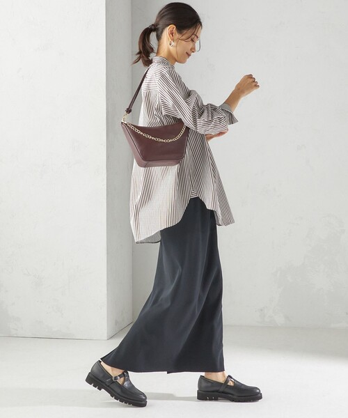 SHIPS(シップス)の「〈手洗い可能〉ストライプ フロント ヨーク スタンドカラー シャツ(シャツ/ブラウス・レディース・ブラウン系・ONE SIZE)」の6枚目の写真