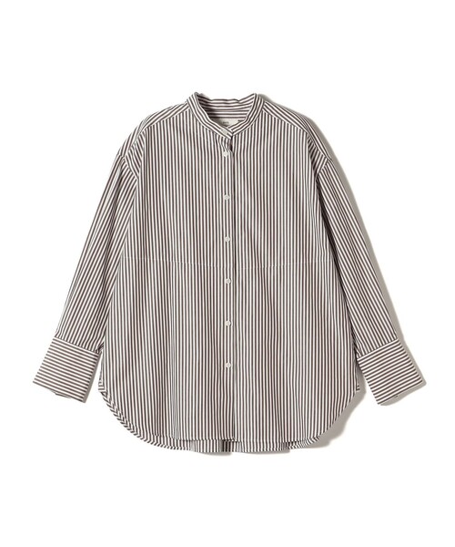 SHIPS(シップス)の「〈手洗い可能〉ストライプ フロント ヨーク スタンドカラー シャツ(シャツ/ブラウス・レディース・ブラウン系・ONE SIZE)」の18枚目の写真