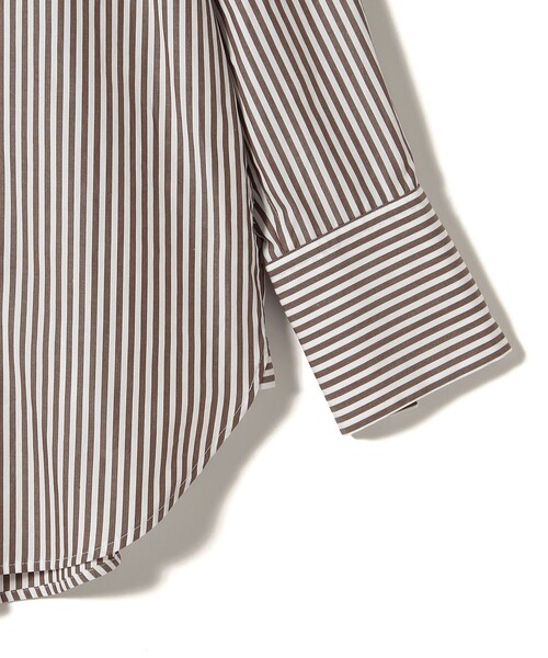 SHIPS(シップス)の「〈手洗い可能〉ストライプ フロント ヨーク スタンドカラー シャツ(シャツ/ブラウス・レディース・ブラウン系・ONE SIZE)」の21枚目の写真