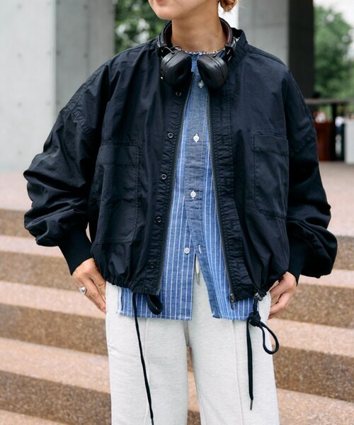セール】【etsinta／エシンタ】リメイクドロストシャツブルゾン
