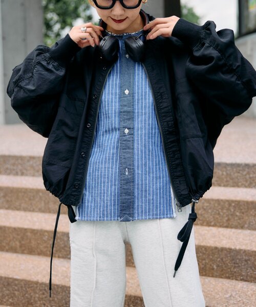 etsinta（エシンタ）の「【etsinta／エシンタ】リメイクドロストシャツブルゾン（ブルゾン・レディース・キャメル/ブラック/カーキ・ONE SIZE）」の9枚目の写真