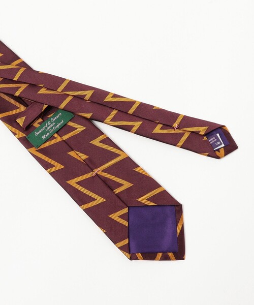 BEAMS F(ビームスエフ)の「Seaward & Stearn / シルク ジグザグ柄 ジャカード ネクタイ(ネクタイ・メンズ・ブルー/ワイン/ネイビー・ONE SIZE)」の4枚目の写真