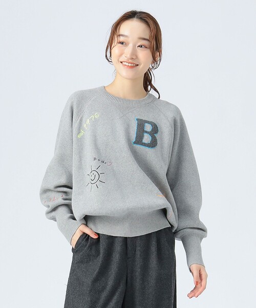 BTS ビーティーエス　刺繍　ニット　セーター スウェットライク ロゴ刺繍 ニット（ニット/セーター）｜BEAMS HEART