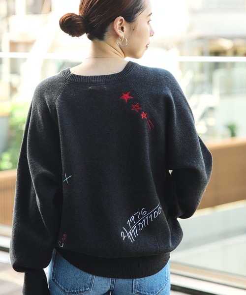 セール】スウェットライク ロゴ刺繍 ニット（ニット/セーター）｜BEAMS