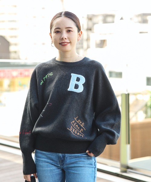 BEAMS HEART（ビームスハート）の「スウェットライク ロゴ刺繍 ニット