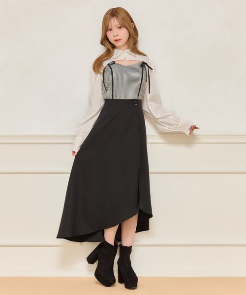 apres jour(アプレジュール)の「ミニキャミワンピース+ロングスカートSET(ワンピース・レディース・ブラック系その他/ブラック系その他2/ブラック・X-LARGE/フリー)」の4枚目の写真