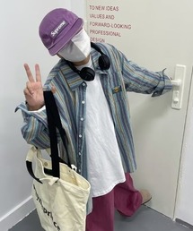 REBALANCE（リバランス）の「メンズヴィンテージ風ストライプシャツ（シャツ/ブラウス）」