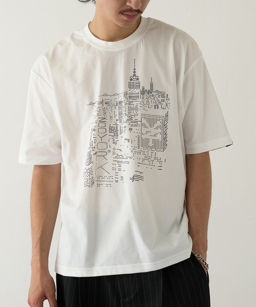 ZOO YORK(ズーヨーク)の「【ZOO YORK】ドットプリント 短丈Tシャツ Z2507(Tシャツ/カットソー・メンズ・ホワイト/ブラック・M/L)」の1枚目の写真