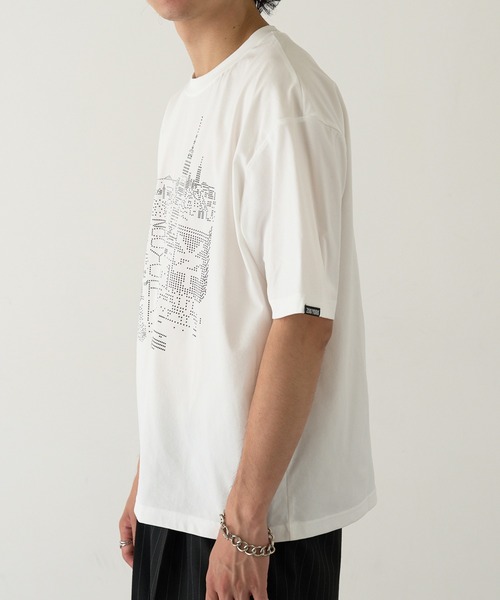 ZOO YORK(ズーヨーク)の「【ZOO YORK】ドットプリント 短丈Tシャツ Z2507(Tシャツ/カットソー・メンズ・ホワイト/ブラック・M/L)」の5枚目の写真
