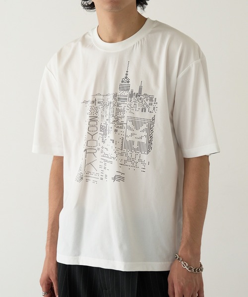 ZOO YORK(ズーヨーク)の「【ZOO YORK】ドットプリント 短丈Tシャツ Z2507(Tシャツ/カットソー・メンズ・ホワイト/ブラック・M/L)」の4枚目の写真