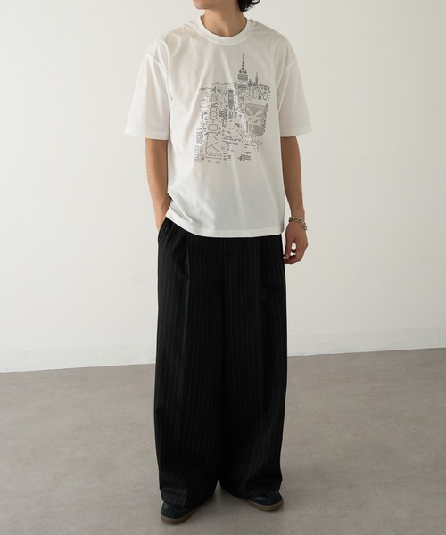 ZOO YORK(ズーヨーク)の「【ZOO YORK】ドットプリント 短丈Tシャツ Z2507(Tシャツ/カットソー・メンズ・ホワイト/ブラック・M/L)」の6枚目の写真