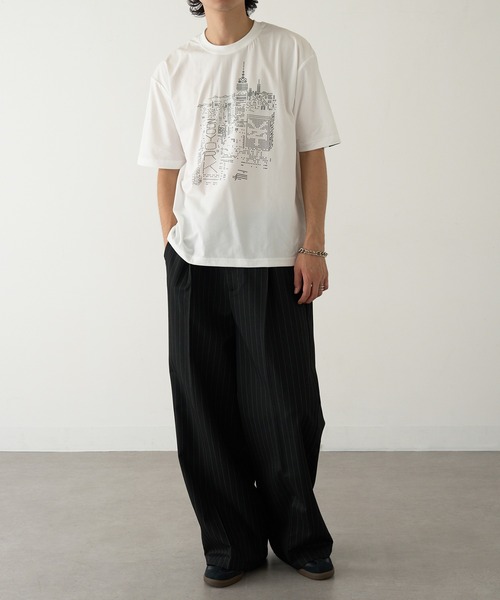 ZOO YORK(ズーヨーク)の「【ZOO YORK】ドットプリント 短丈Tシャツ Z2507(Tシャツ/カットソー・メンズ・ホワイト/ブラック・M/L)」の7枚目の写真