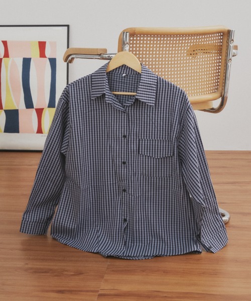 オーバーサイズギンガムチェックシャツ（シャツ/ブラウス