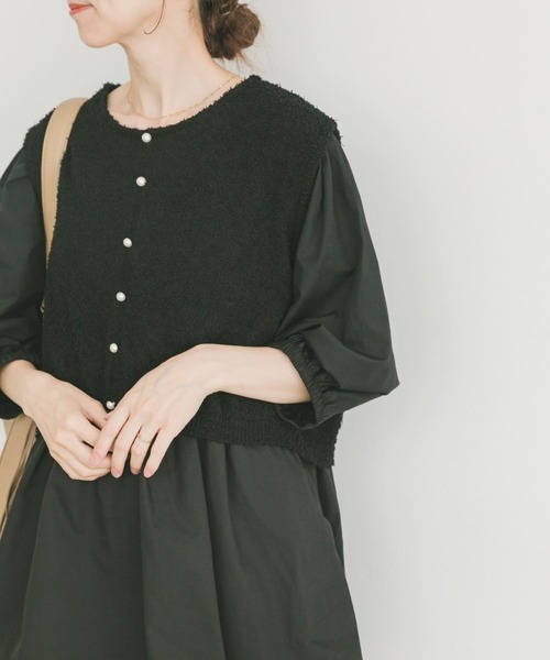 ITEMS URBANRESEARCH(アイテムズ アーバンリサーチ)の「ニットドッキングチュニック(チュニック・レディース・グレー系その他/ブラック・FREE)」の2枚目の写真