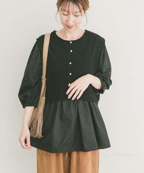 ITEMS URBANRESEARCH(アイテムズ アーバンリサーチ)の「ニットドッキングチュニック(チュニック・レディース・グレー系その他/ブラック・FREE)」の15枚目の写真