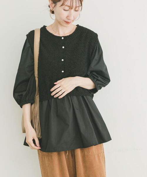 ITEMS URBANRESEARCH（アイテムズ アーバンリサーチ）の「ニットドッキングチュニック（チュニック・レディース・グレー系その他/ブラック・FREE）」の17枚目の写真