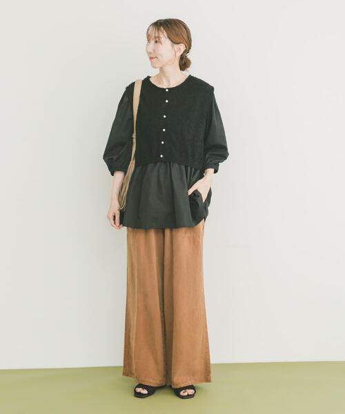 ITEMS URBANRESEARCH（アイテムズ アーバンリサーチ）の「ニットドッキングチュニック（チュニック・レディース・グレー系その他/ブラック・FREE）」の18枚目の写真