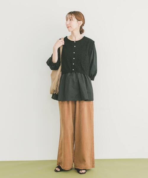 ITEMS URBANRESEARCH（アイテムズ アーバンリサーチ）の「ニットドッキングチュニック（チュニック・レディース・グレー系その他/ブラック・FREE）」の19枚目の写真